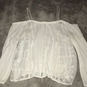 Off the shoulder long sleeve shirt